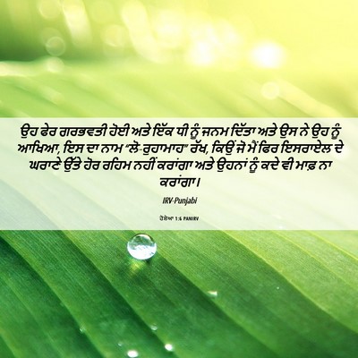 Picture 06 - ਹੋਸ਼ੇਆ 1:6 PANIRV - ਉਹ ਫੇਰ ਗਰਭਵਤੀ ਹੋਈ - Bible Verse Picture