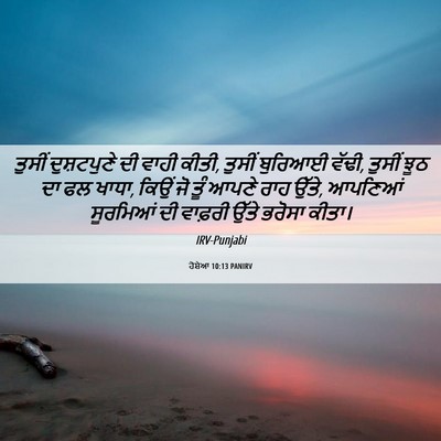 Picture 06 - ਹੋਸ਼ੇਆ 10:13 PANIRV - ਤੁਸੀਂ ਦੁਸ਼ਟਪੁਣੇ - Bible Verse Picture