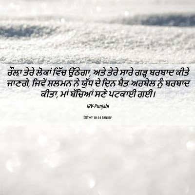 Picture 06 - ਹੋਸ਼ੇਆ 10:14 PANIRV - ਰੌਲ਼ਾ ਤੇਰੇ ਲੋਕਾਂ - Bible Verse Picture