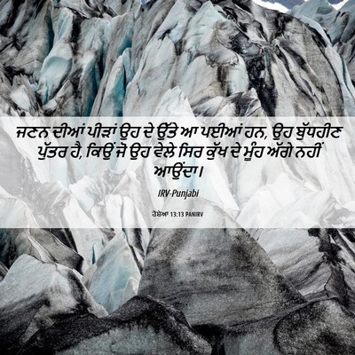 Picture 06 - ਹੋਸ਼ੇਆ 13:13 PANIRV - ਜਣਨ ਦੀਆਂ ਪੀੜਾਂ ਉਹ - Bible Verse Picture