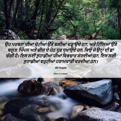 Picture 06 - ਹੋਸ਼ੇਆ 4:13 PANIRV - ਉਹ ਪਰਬਤਾਂ ਦੀਆਂ - Bible Verse Picture