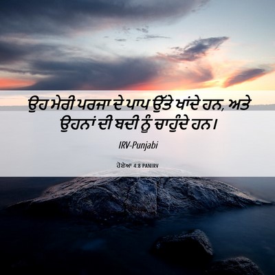 Picture 06 - ਹੋਸ਼ੇਆ 4:8 PANIRV - ਉਹ ਮੇਰੀ ਪਰਜਾ ਦੇ ਪਾਪ - Bible Verse Picture