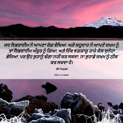 Picture 06 - ਹੋਸ਼ੇਆ 5:13 PANIRV - ਜਦ ਇਫ਼ਰਾਈਮ ਨੇ ਆਪਣਾ - Bible Verse Picture