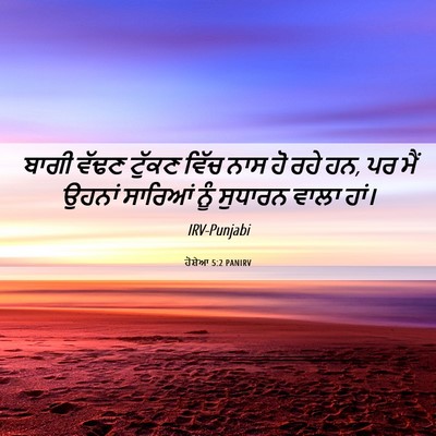 Picture 06 - ਹੋਸ਼ੇਆ 5:2 PANIRV - ਬਾਗੀ ਵੱਢਣ ਟੁੱਕਣ - Bible Verse Picture