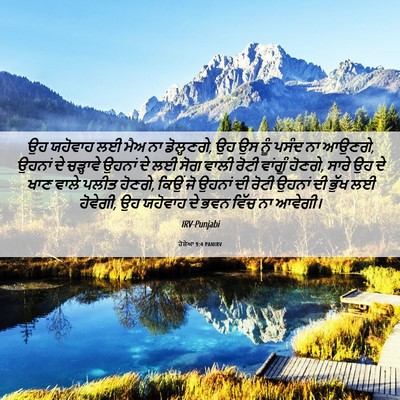 Picture 06 - ਹੋਸ਼ੇਆ 9:4 PANIRV - ਉਹ ਯਹੋਵਾਹ ਲਈ ਮੈਅ ਨਾ - Bible Verse Picture