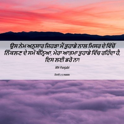 Picture 06 - ਹੱਜਈ 2:5 PANIRV - ਉਸ ਨੇਮ ਅਨੁਸਾਰ - Bible Verse Picture