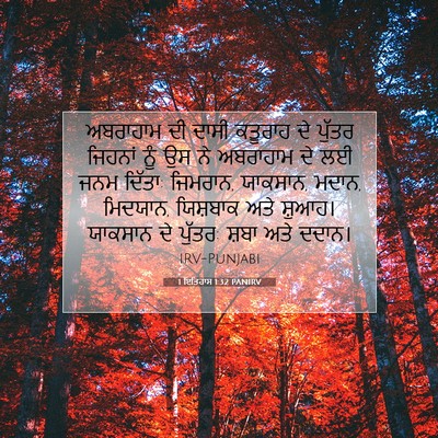 Picture 07 - 1 ਇਤਿਹਾਸ 1:32 PANIRV - ਅਬਰਾਹਾਮ ਦੀ ਦਾਸੀ - Bible Verse Picture