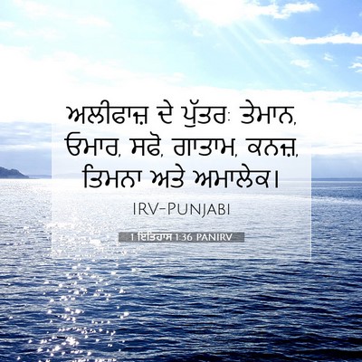 Picture 07 - 1 ਇਤਿਹਾਸ 1:36 PANIRV - ਅਲੀਫਾਜ਼ ਦੇ ਪੁੱਤਰ: - Bible Verse Picture