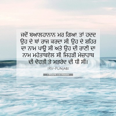 Picture 07 - 1 ਇਤਿਹਾਸ 1:50 PANIRV - ਜਦੋਂ ਬਆਲਹਾਨਾਨ ਮਰ - Bible Verse Picture