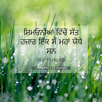 Picture 07 - 1 ਇਤਿਹਾਸ 12:25 PANIRV - ਸ਼ਿਮਓਨੀਆਂ ਵਿੱਚੋਂ - Bible Verse Picture