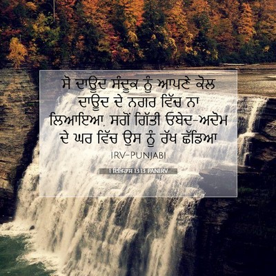 Picture 07 - 1 ਇਤਿਹਾਸ 13:13 PANIRV - ਸੋ ਦਾਊਦ ਸੰਦੂਕ ਨੂੰ - Bible Verse Picture