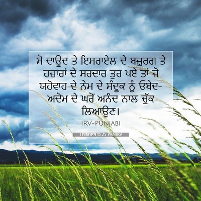 Picture 07 - 1 ਇਤਿਹਾਸ 15:25 PANIRV - ਸੋ ਦਾਊਦ ਤੇ ਇਸਰਾਏਲ - Bible Verse Picture