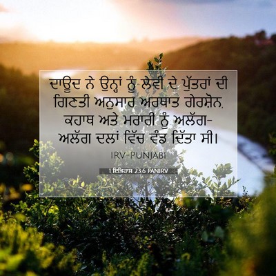 Picture 07 - 1 ਇਤਿਹਾਸ 23:6 PANIRV - ਦਾਊਦ ਨੇ ਉਨ੍ਹਾਂ ਨੂੰ - Bible Verse Picture