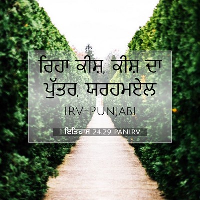 Picture 07 - 1 ਇਤਿਹਾਸ 24:29 PANIRV - ਰਿਹਾ ਕੀਸ਼, ਕੀਸ਼ ਦਾ - Bible Verse Picture