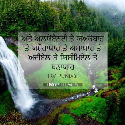 Picture 07 - 1 ਇਤਿਹਾਸ 4:36 PANIRV - ਅਤੇ ਅਲਯੋਏਨਈ ਤੇ - Bible Verse Picture