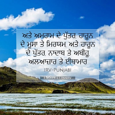 Picture 07 - 1 ਇਤਿਹਾਸ 6:3 PANIRV - ਅਤੇ ਅਮਰਾਮ ਦੇ ਪੁੱਤਰ, - Bible Verse Picture