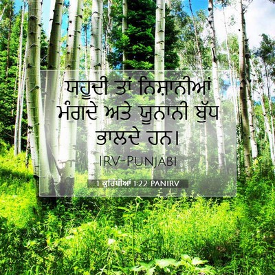 Picture 07 - 1 ਕੁਰਿੰਥੀਆਂ 1:22 PANIRV - ਯਹੂਦੀ ਤਾਂ - Bible Verse Picture