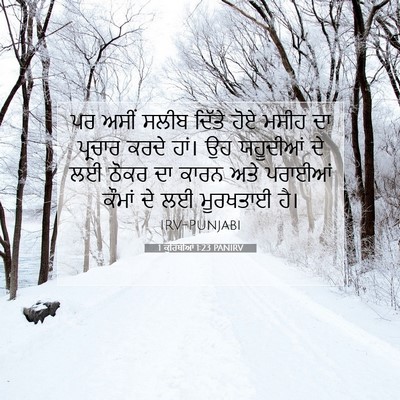 Picture 07 - 1 ਕੁਰਿੰਥੀਆਂ 1:23 PANIRV - ਪਰ ਅਸੀਂ ਸਲੀਬ ਦਿੱਤੇ - Bible Verse Picture