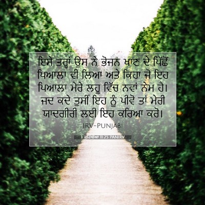Picture 07 - 1 ਕੁਰਿੰਥੀਆਂ 11:25 PANIRV - ਇਸੇ ਤਰ੍ਹਾਂ ਉਸ ਨੇ - Bible Verse Picture