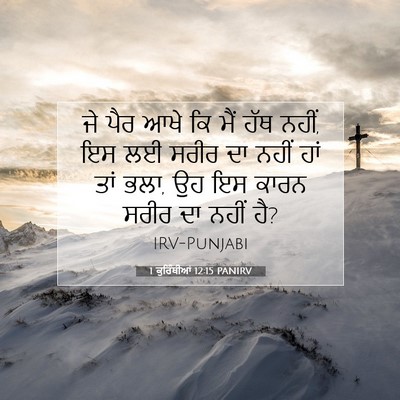Picture 07 - 1 ਕੁਰਿੰਥੀਆਂ 12:15 PANIRV - ਜੇ ਪੈਰ ਆਖੇ ਕਿ ਮੈਂ - Bible Verse Picture