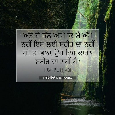 Picture 07 - 1 ਕੁਰਿੰਥੀਆਂ 12:16 PANIRV - ਅਤੇ ਜੇ ਕੰਨ ਆਖੇ ਕਿ - Bible Verse Picture