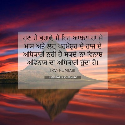 Picture 07 - 1 ਕੁਰਿੰਥੀਆਂ 15:50 PANIRV - ਹੁਣ ਹੇ ਭਰਾਵੋ, ਮੈਂ - Bible Verse Picture