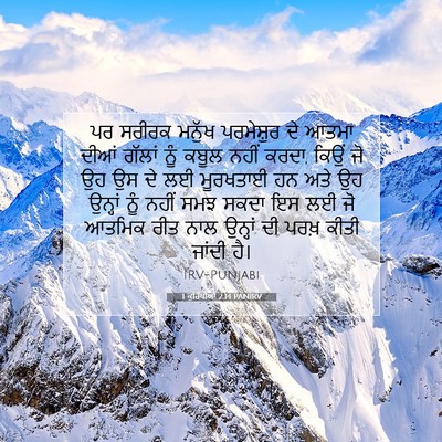 Picture 07 - 1 ਕੁਰਿੰਥੀਆਂ 2:14 PANIRV - ਪਰ ਸਰੀਰਕ ਮਨੁੱਖ - Bible Verse Picture