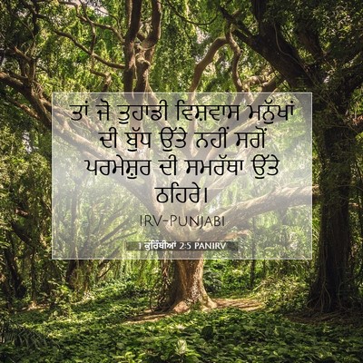 Picture 07 - 1 ਕੁਰਿੰਥੀਆਂ 2:5 PANIRV - ਤਾਂ ਜੋ ਤੁਹਾਡੀ - Bible Verse Picture