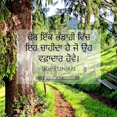 Picture 07 - 1 ਕੁਰਿੰਥੀਆਂ 4:2 PANIRV - ਫੇਰ ਇੱਕ ਭੰਡਾਰੀ - Bible Verse Picture