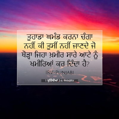 Picture 07 - 1 ਕੁਰਿੰਥੀਆਂ 5:6 PANIRV - ਤੁਹਾਡਾ ਘਮੰਡ ਕਰਨਾ - Bible Verse Picture
