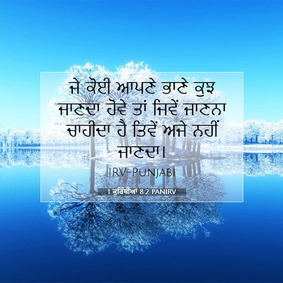 Picture 07 - 1 ਕੁਰਿੰਥੀਆਂ 8:2 PANIRV - ਜੇ ਕੋਈ ਆਪਣੇ ਭਾਣੇ - Bible Verse Picture