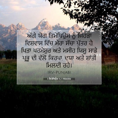 Picture 07 - 1 ਤਿਮੋਥਿਉਸ 1:2 PANIRV - ਅੱਗੇ ਯੋਗ ਤਿਮੋਥਿਉਸ - Bible Verse Picture