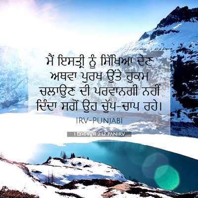 Picture 07 - 1 ਤਿਮੋਥਿਉਸ 2:12 PANIRV - ਮੈਂ ਇਸਤ੍ਰੀ ਨੂੰ - Bible Verse Picture