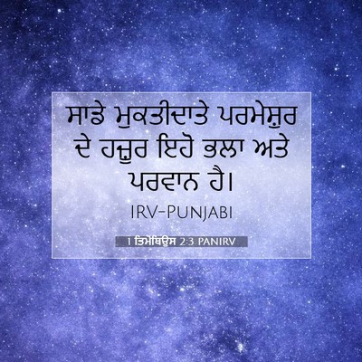 Picture 07 - 1 ਤਿਮੋਥਿਉਸ 2:3 PANIRV - ਸਾਡੇ ਮੁਕਤੀਦਾਤੇ - Bible Verse Picture