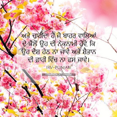 Picture 07 - 1 ਤਿਮੋਥਿਉਸ 3:7 PANIRV - ਅਤੇ ਚਾਹੀਦਾ ਹੈ ਜੋ - Bible Verse Picture