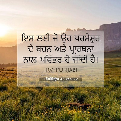 Picture 07 - 1 ਤਿਮੋਥਿਉਸ 4:5 PANIRV - ਇਸ ਲਈ ਜੋ ਉਹ - Bible Verse Picture
