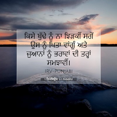 Picture 07 - 1 ਤਿਮੋਥਿਉਸ 5:1 PANIRV - ਕਿਸੇ ਬੁੱਢੇ ਨੂੰ ਨਾ - Bible Verse Picture