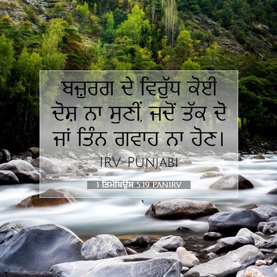 Picture 07 - 1 ਤਿਮੋਥਿਉਸ 5:19 PANIRV - ਬਜ਼ੁਰਗ ਦੇ ਵਿਰੁੱਧ - Bible Verse Picture