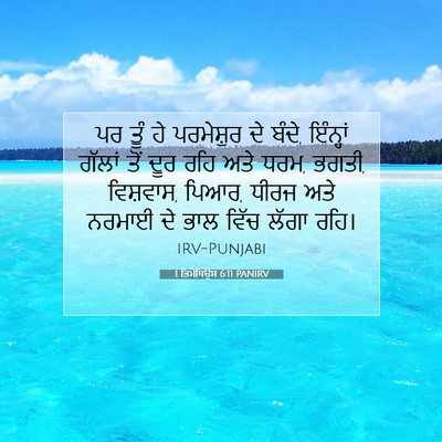 Picture 07 - 1 ਤਿਮੋਥਿਉਸ 6:11 PANIRV - ਪਰ ਤੂੰ ਹੇ ਪਰਮੇਸ਼ੁਰ - Bible Verse Picture