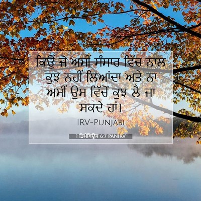 Picture 07 - 1 ਤਿਮੋਥਿਉਸ 6:7 PANIRV - ਕਿਉਂ ਜੋ ਅਸੀਂ ਸੰਸਾਰ - Bible Verse Picture