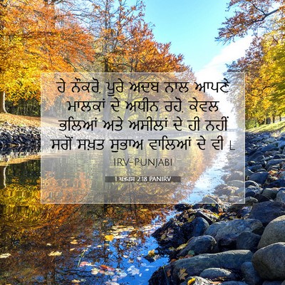 Picture 07 - 1 ਪਤਰਸ 2:18 PANIRV - ਹੇ ਨੌਕਰੋ, ਪੂਰੇ ਅਦਬ - Bible Verse Picture