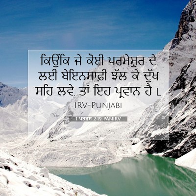 Picture 07 - 1 ਪਤਰਸ 2:19 PANIRV - ਕਿਉਂਕਿ ਜੇ ਕੋਈ - Bible Verse Picture
