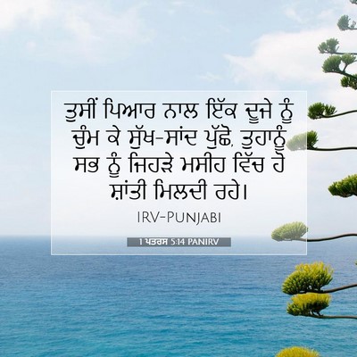 Picture 07 - 1 ਪਤਰਸ 5:14 PANIRV - ਤੁਸੀਂ ਪਿਆਰ ਨਾਲ ਇੱਕ - Bible Verse Picture