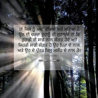 Picture 07 - 1 ਯੂਹੰਨਾ 1:3 PANIRV - ਹਾਂ, ਜਿਸ ਨੂੰ ਅਸੀਂ - Bible Verse Picture