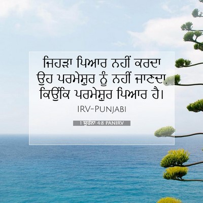 Picture 07 - 1 ਯੂਹੰਨਾ 4:8 PANIRV - ਜਿਹੜਾ ਪਿਆਰ ਨਹੀਂ - Bible Verse Picture