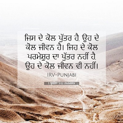 Picture 07 - 1 ਯੂਹੰਨਾ 5:12 PANIRV - ਜਿਸ ਦੇ ਕੋਲ ਪੁੱਤਰ - Bible Verse Picture