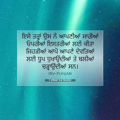 Picture 07 - 1 ਰਾਜਿਆਂ 11:8 PANIRV - ਇਸੇ ਤਰ੍ਹਾਂ ਉਸ ਨੇ - Bible Verse Picture