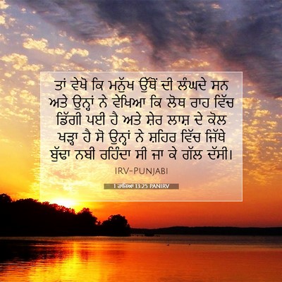 Picture 07 - 1 ਰਾਜਿਆਂ 13:25 PANIRV - ਤਾਂ ਵੇਖੋ ਕਿ ਮਨੁੱਖ - Bible Verse Picture
