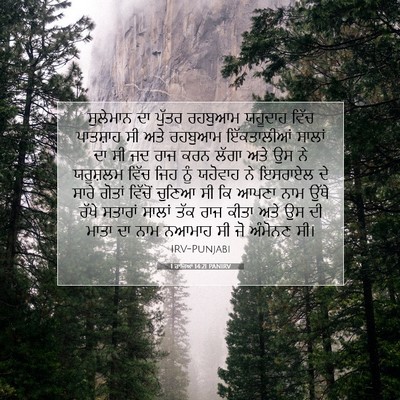 Picture 07 - 1 ਰਾਜਿਆਂ 14:21 PANIRV - ਸੁਲੇਮਾਨ ਦਾ ਪੁੱਤਰ - Bible Verse Picture