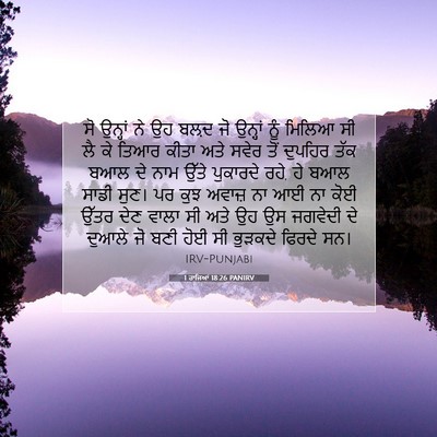 Picture 07 - 1 ਰਾਜਿਆਂ 18:26 PANIRV - ਸੋ ਉਨ੍ਹਾਂ ਨੇ ਉਹ - Bible Verse Picture